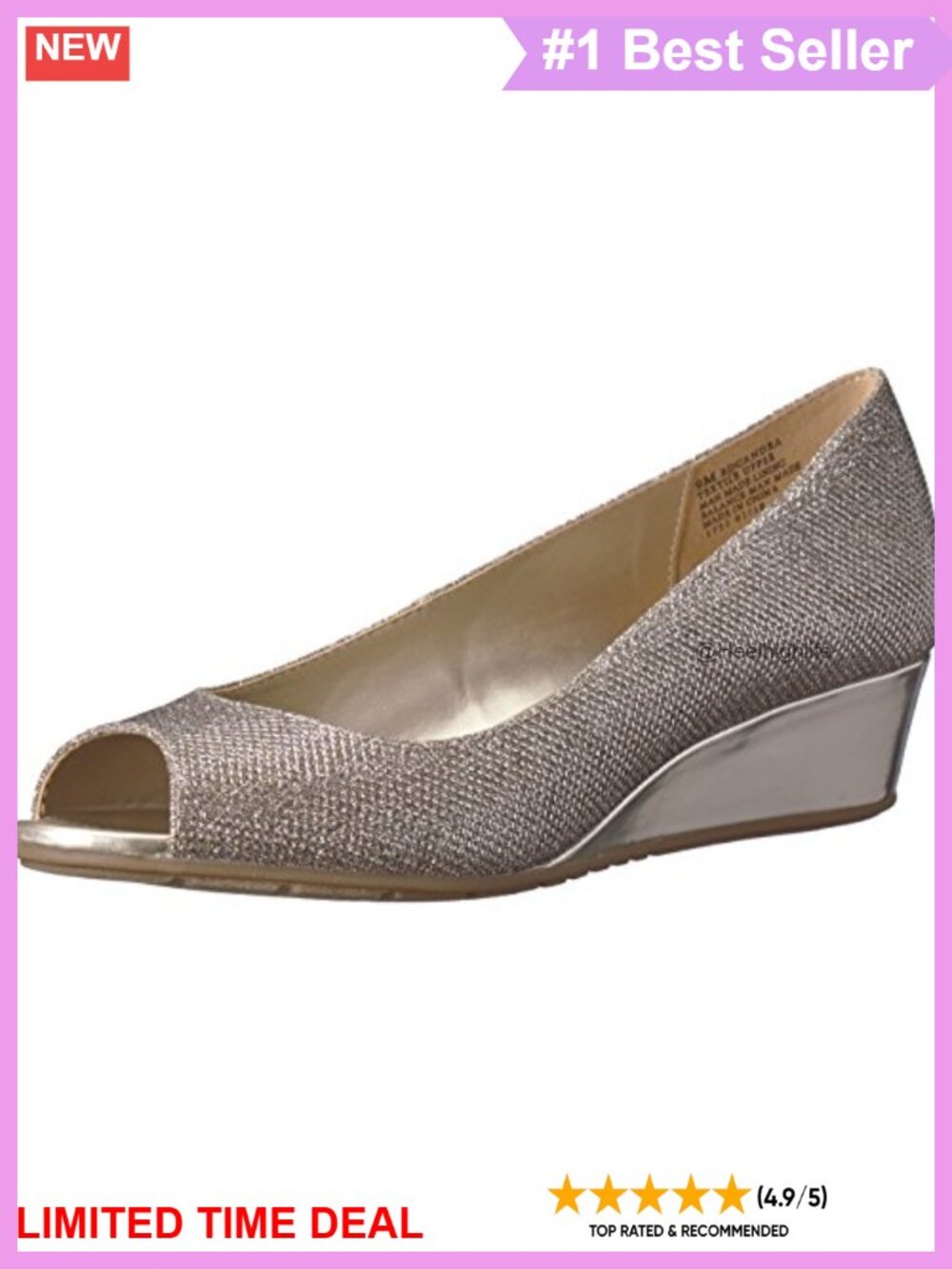 Candra Peep Toe Wedge Pump with Padded Footbed